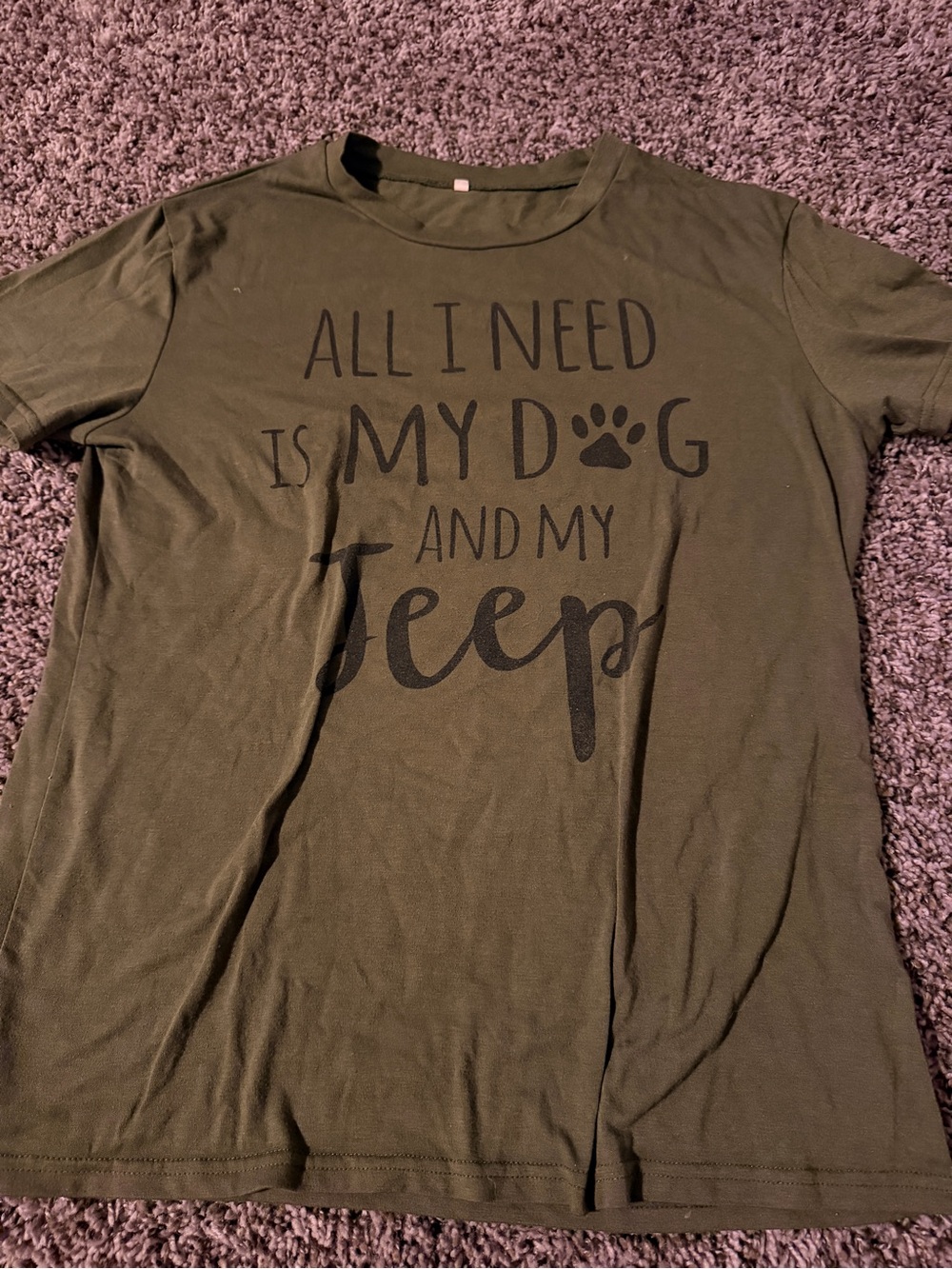 Olive Green Dog Lover Jeep Graphic Tee